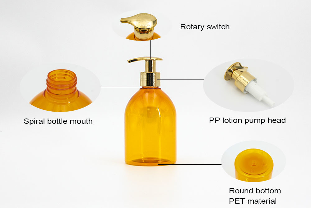 Transparent Orange 118mm 300ml Bulk Lotion Bottles