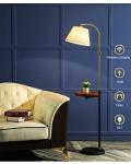 E27 fabric dimmable USB Wireless charging modern type floor lamp bedroom light