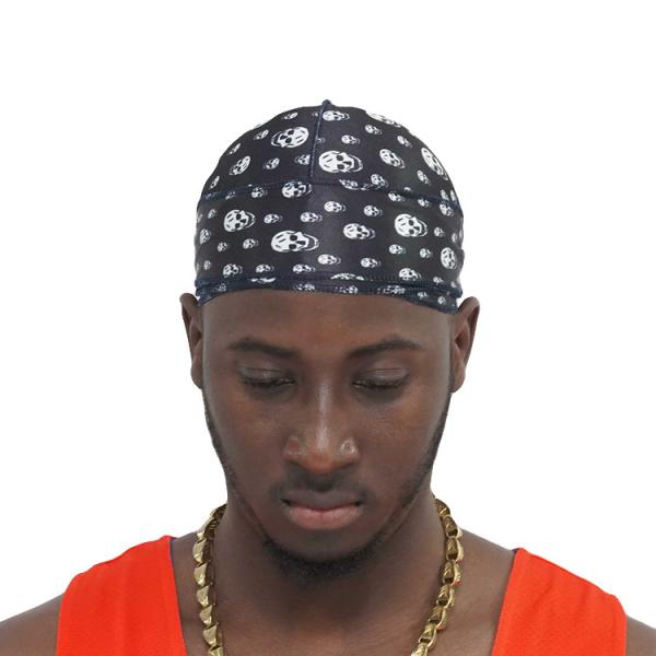 Buy cheap Wholesale Silk Satin Designer Silky Polyester Logo Custom Wave Cap Bonnet Durag from wholesalers