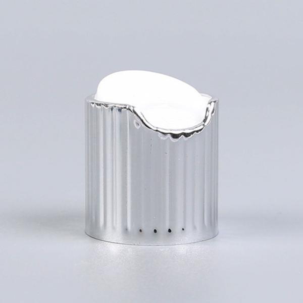 Buy cheap FDA REACH 24/410 Ribbed Aluminium Shampoo Bottle Cap Shiny Silver from wholesalers