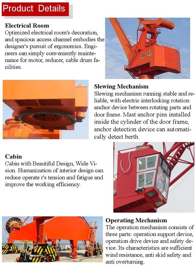 Customized 10.5-16m Span Harbour Portal Crane For Pilling Containers