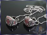 Soft Enamel Zinc Alloy Ring Custom Championship Rings With Chain Nickel Plating