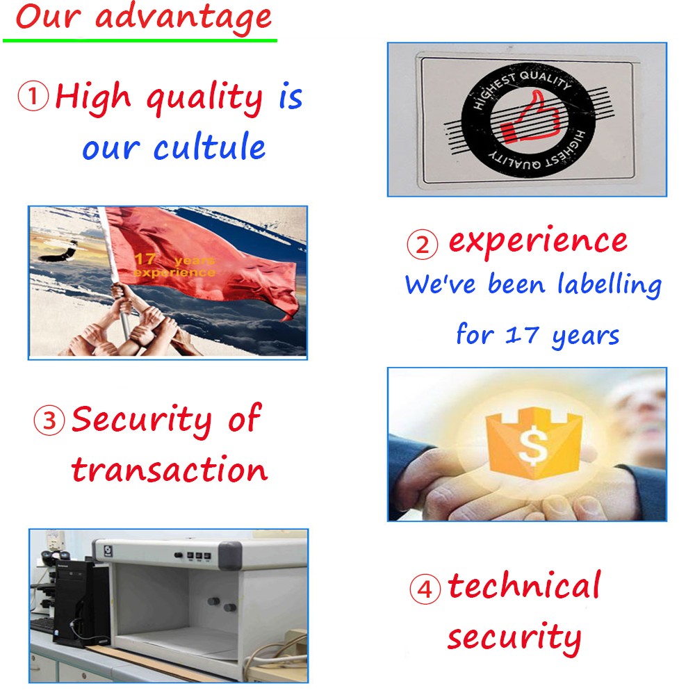 Offset CMYK Printing Tamper Evident Security Labels