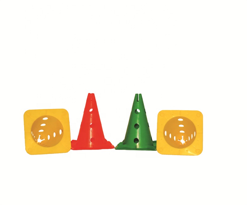 Outdoor Exercising Cone Football Marker Soccer Sport Marker Cones With Holes PP for Kids