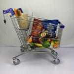 Octagonal Foot Steel Metal Shopping Trolley Cart Customized European Style