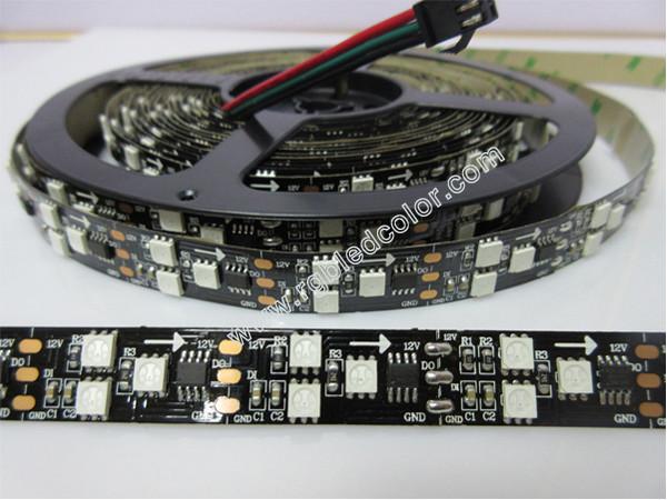 Buy cheap black led strip ws2811 digital rgb led pixel strip light from wholesalers