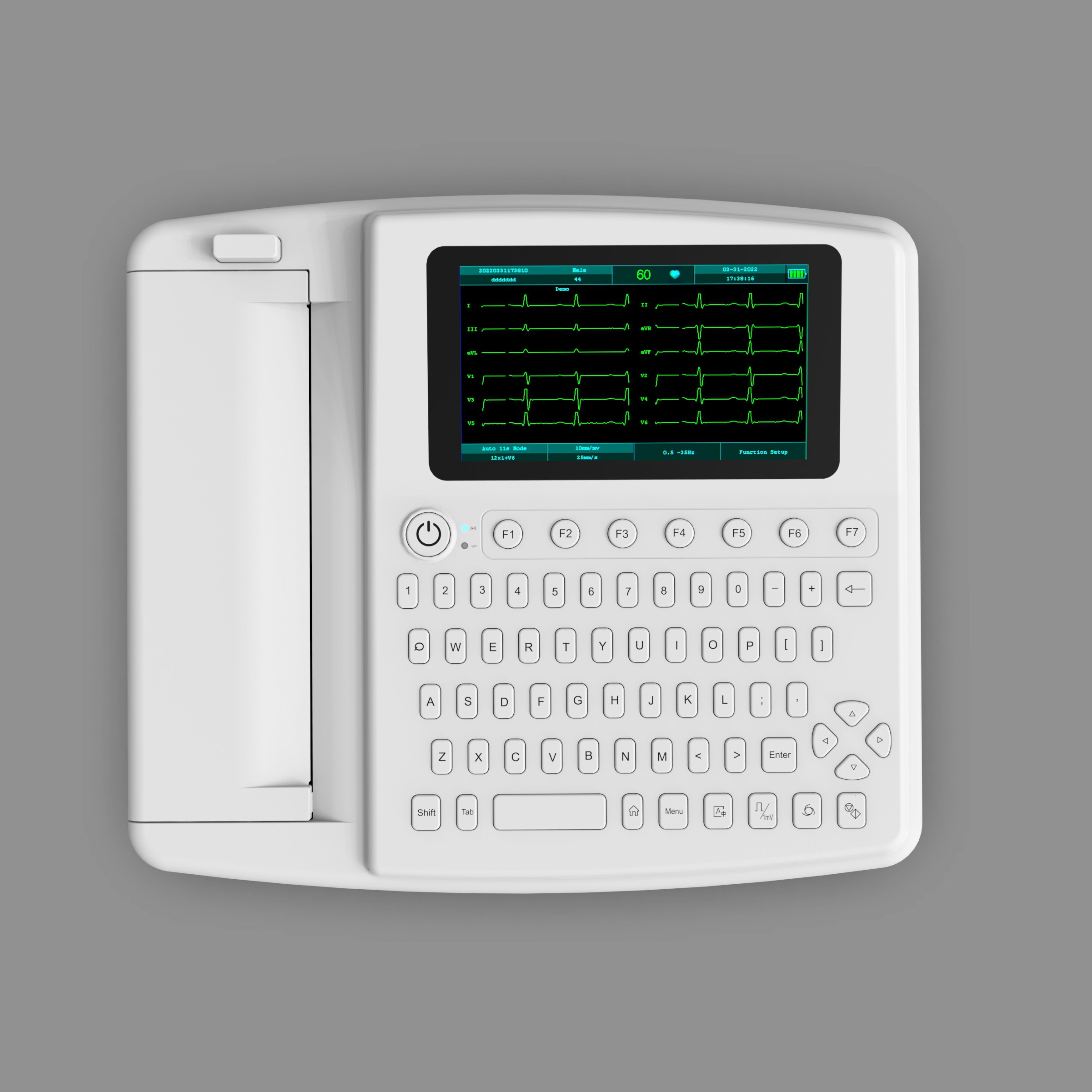 Touch Screen Full Keyboard Electrocardiogram ECG Machine 12 Channel 12 Lead With Printer