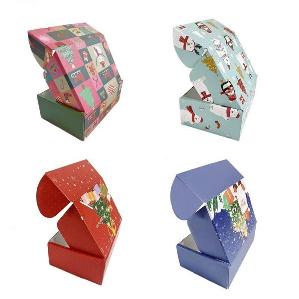 Folding Folded Shipping Custom Printed Christmas Gift Kraft Paper Corrugated