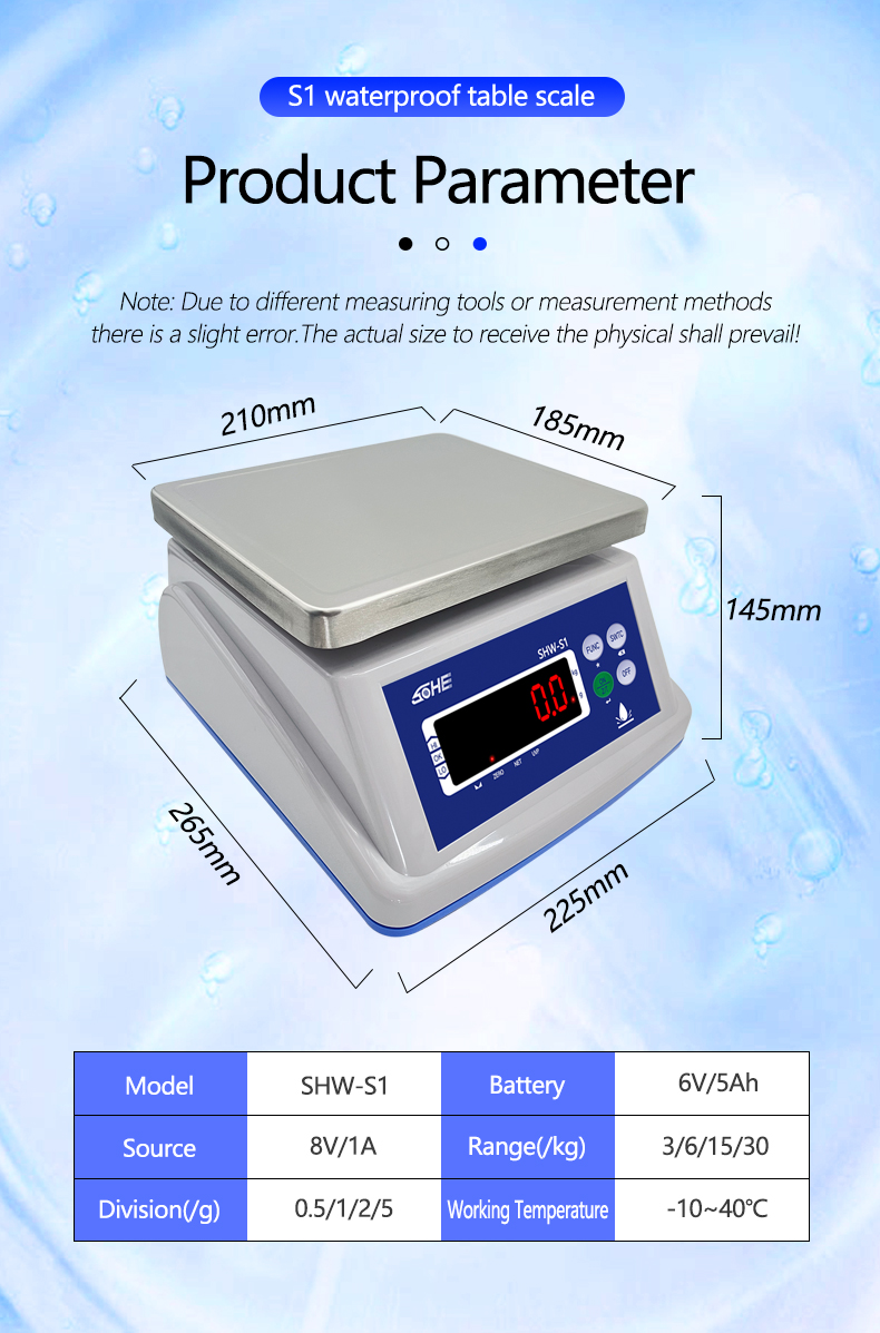 Waterproof ABS Material Table Scale with Double Screen and Precise Weighing Results