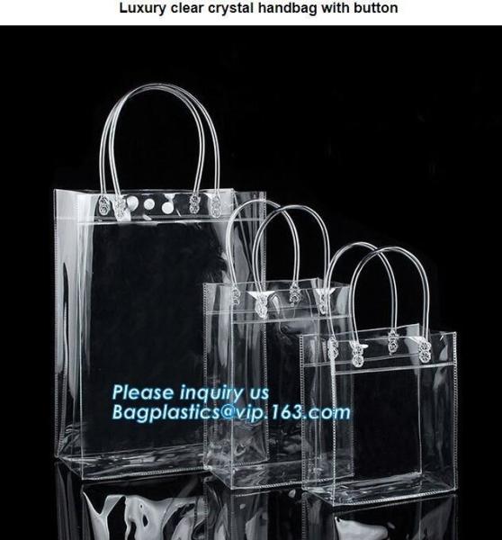 Buy cheap Customized PP/PVC/PETclear plastic gift bag, Reusable Single bottle wine bag Pvc wine bottle gift bag, plastic transpare from wholesalers