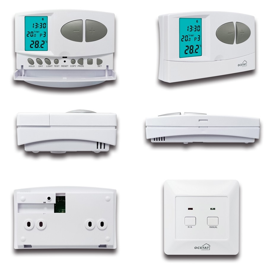 Blue Backlight Radio Frequency Thermostat 230V For Water Heater