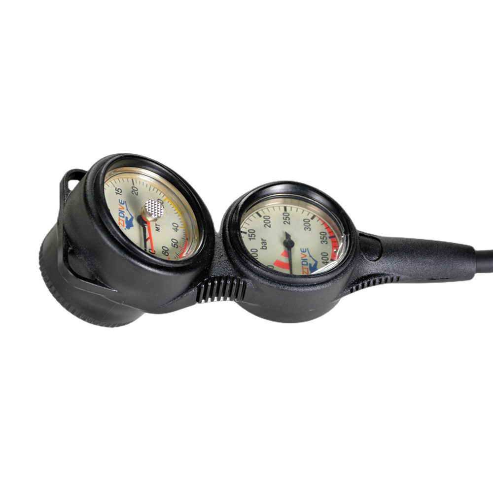 Ultralight Black Diving Pressure Gauge , Practical Scuba Contents Gauge