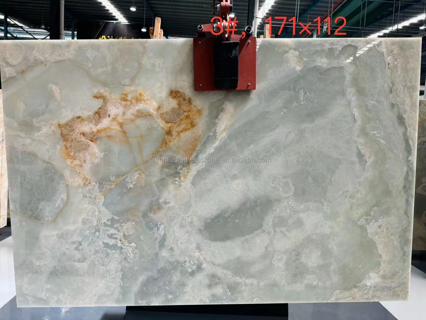 Gold and Blue Onyx Marble Stone for Hotel Floor Luxury Natural Stone Jade Slab Design