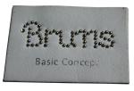 Brown stamped heat burned metal pin logo suede Leather Patches for jeans