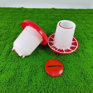 Wholesale Modern Cylinder Poultry Feeder Red / White 6L Capacity for Chickens Ducks and More from china suppliers