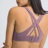 Buy cheap Strappy Sports Bra For Women Sexy Crisscross Back Adjustble Button Yoga Running Athletic Gym Workout Fitness Tops from wholesalers