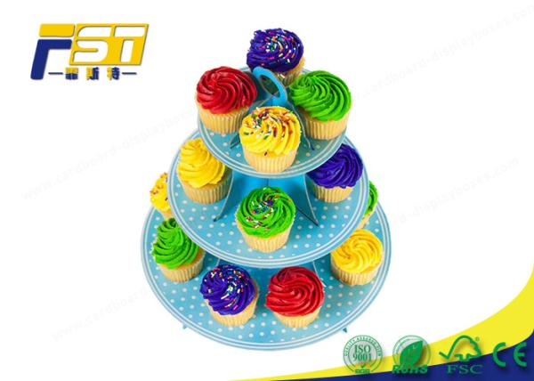 Buy cheap 3 Tiered Cardboard Cupcake Stand , Colorful Cardboard Wedding Cake Stand SGS Approval from wholesalers