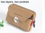 Male wear belt multi-function horizontal canvas Mobile phone bag
