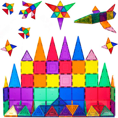 Plastic Clear Magnetic 3D Building Blocks Unisex Educational