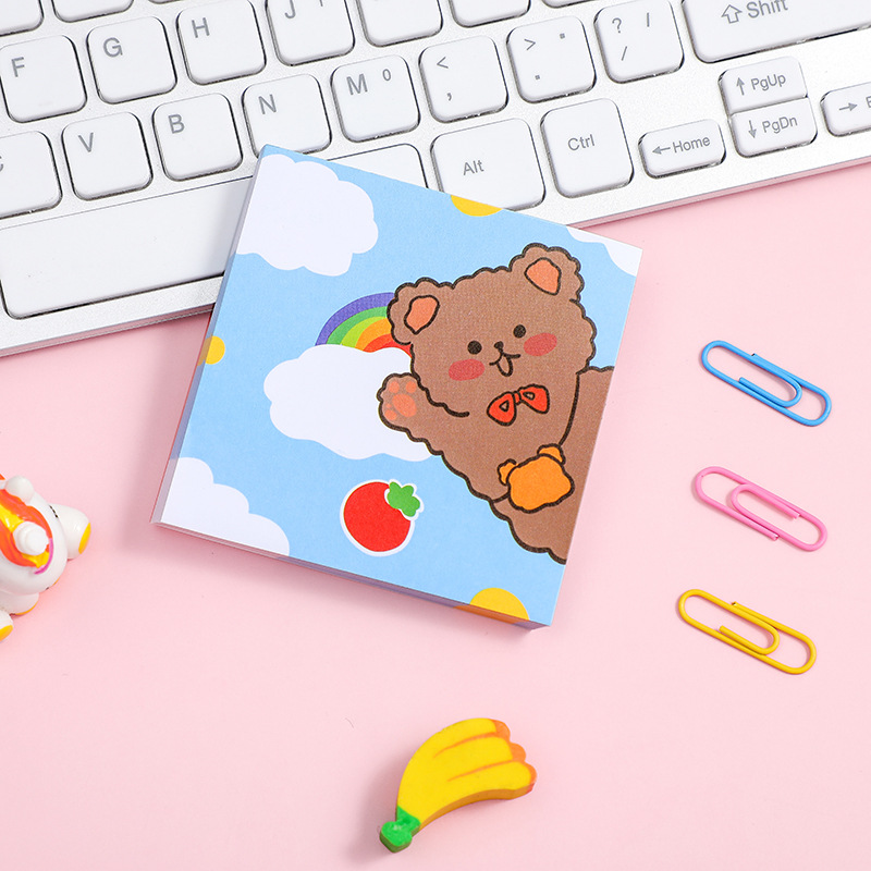8*8 CM Kawaii Cartoon Bear Memo Note Weekly Planner Sticky Notepad in Custom Color