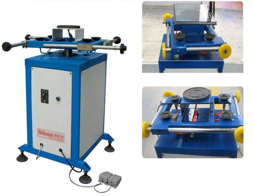 Double glass machine rotated sealant spreading table
