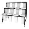 Buy cheap Factory Customized Color Size 3-Layer Stepped Plastic Square Bucket Florist Shelves Flower Stand Flower Shop Display Stand from wholesalers