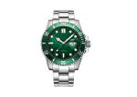 Classic Automatic Bracelet Watch , Green Dial Mens Stainless Steel Watches