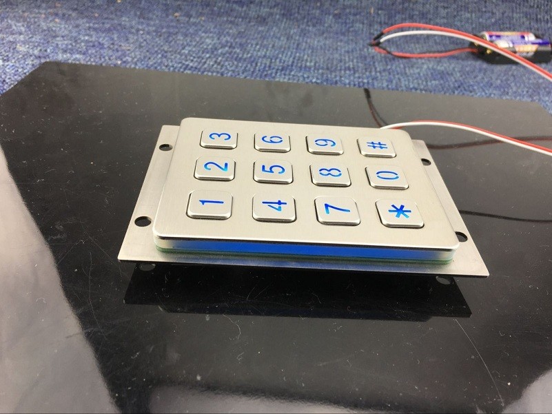 304 stainless steel 12 key buttons cusotmized backlit keypad for telephone entry system