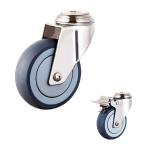 Soft TPR Bolt Hole 360 Degree Rotating 5" Hospital Bed Casters