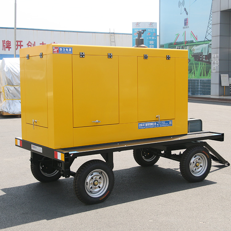 Portable Electric Trailer Type Generator 50kw 65kva For Construction Site