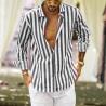 Buy cheap High Quality Slim Striped Shirt Long Sleeve Large Size Color Plus Size Summer Cotton Linen Men′s Shirt from wholesalers