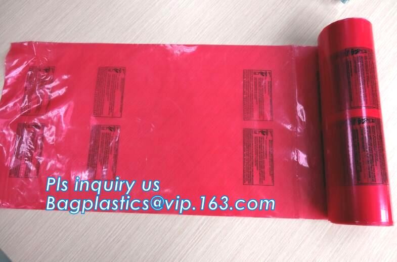 HDPE materials yellow color disposable plastic medical biohazard bag, Autoclavable Polypropylene Bags with Message, pac
