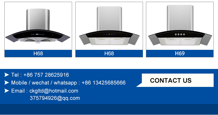 Stainless Steel Glass Arc shaped Kitchen Range Hood Low Noise Electric Chimney Extractor