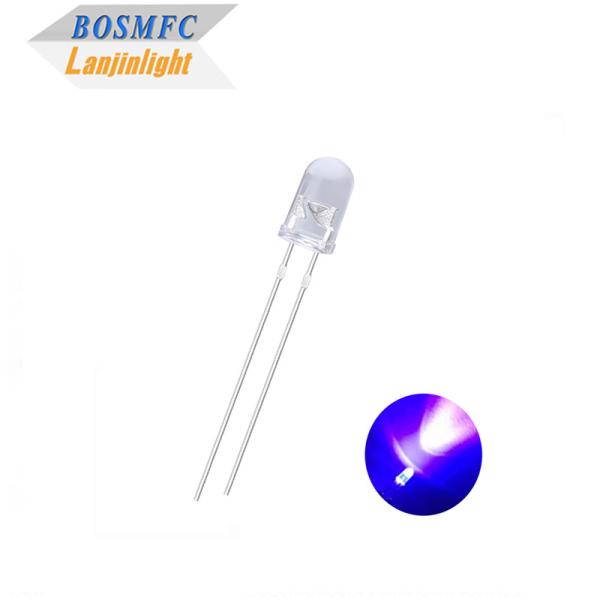 Buy cheap Round Head 5mm Ultraviolet LED 385nm 395nm UV light Water Clear Lens For Mosquito Lamp from wholesalers