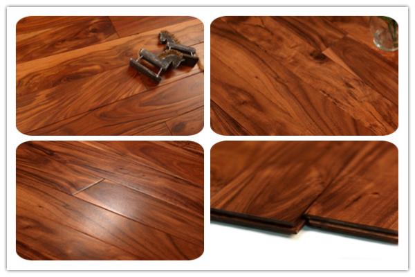 Quality UV finished acacia golden walnut hardwood flooring for sale