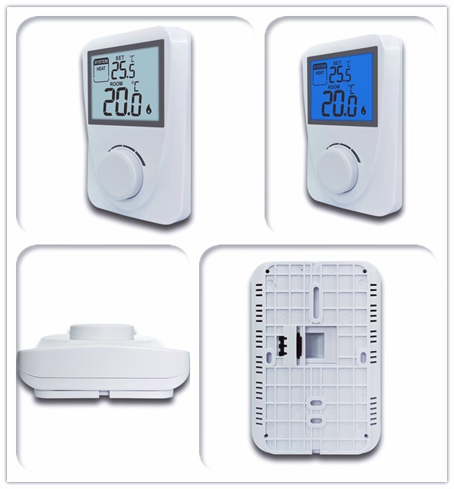 Heating / Cooling Wired Digital Room Thermostat LCD Display Customized Logo
