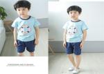 Korean Version Children's Style Clothing , Printed Striped Childrens Summer