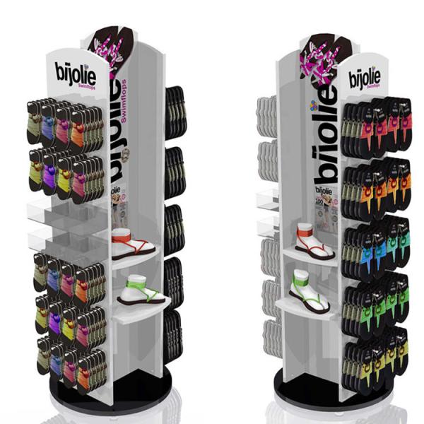 Buy cheap Wood Painted Shoe Display Stand Gondola Slipper Display Stand For Supermarket from wholesalers