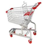 4 Wheels Metal Supermarket Shopping Cart / 150L Shopping Trolley