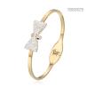 Buy cheap Premium Full Rhinestone Bow Bangle 14k Gold Stainless Steel Snap Button Bracelets from wholesalers