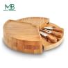 Buy cheap Round Bamboo Kitchen Cutting Board Knife Set For Chopping Blocks from wholesalers