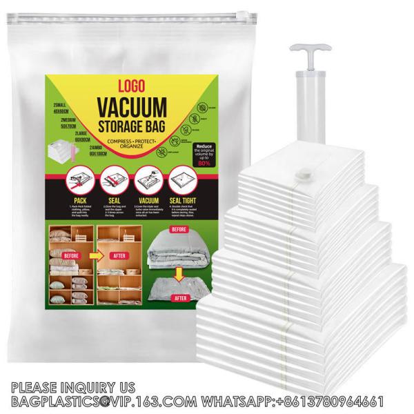 Buy cheap Clothing Vacuum Compression Bag With Hand Pump Space Saver Storage Pouch Travel Storage Bags from wholesalers