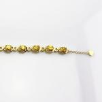 Gold Plated Silver with 5x7mm Oval Citrine Clear Cubic Zircon Tennis Bracelet