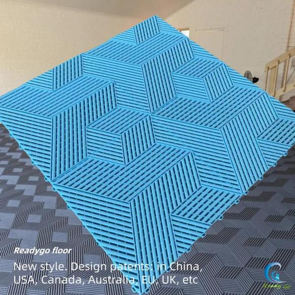 Buy cheap Blue Flexible Garage Floor Tiles 3D Interlocking Garage Floor Mats from wholesalers