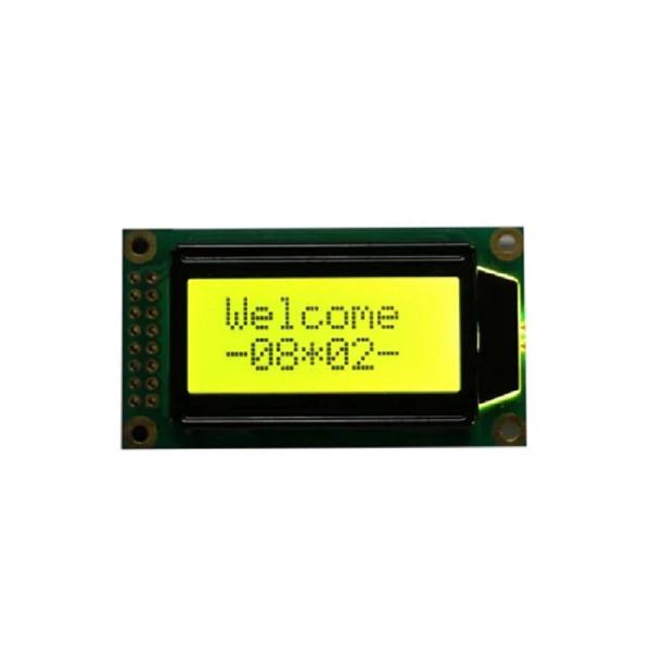 Buy cheap Positive 0802 Character LCD Display Module STN Yellow/Green Monochrome from wholesalers