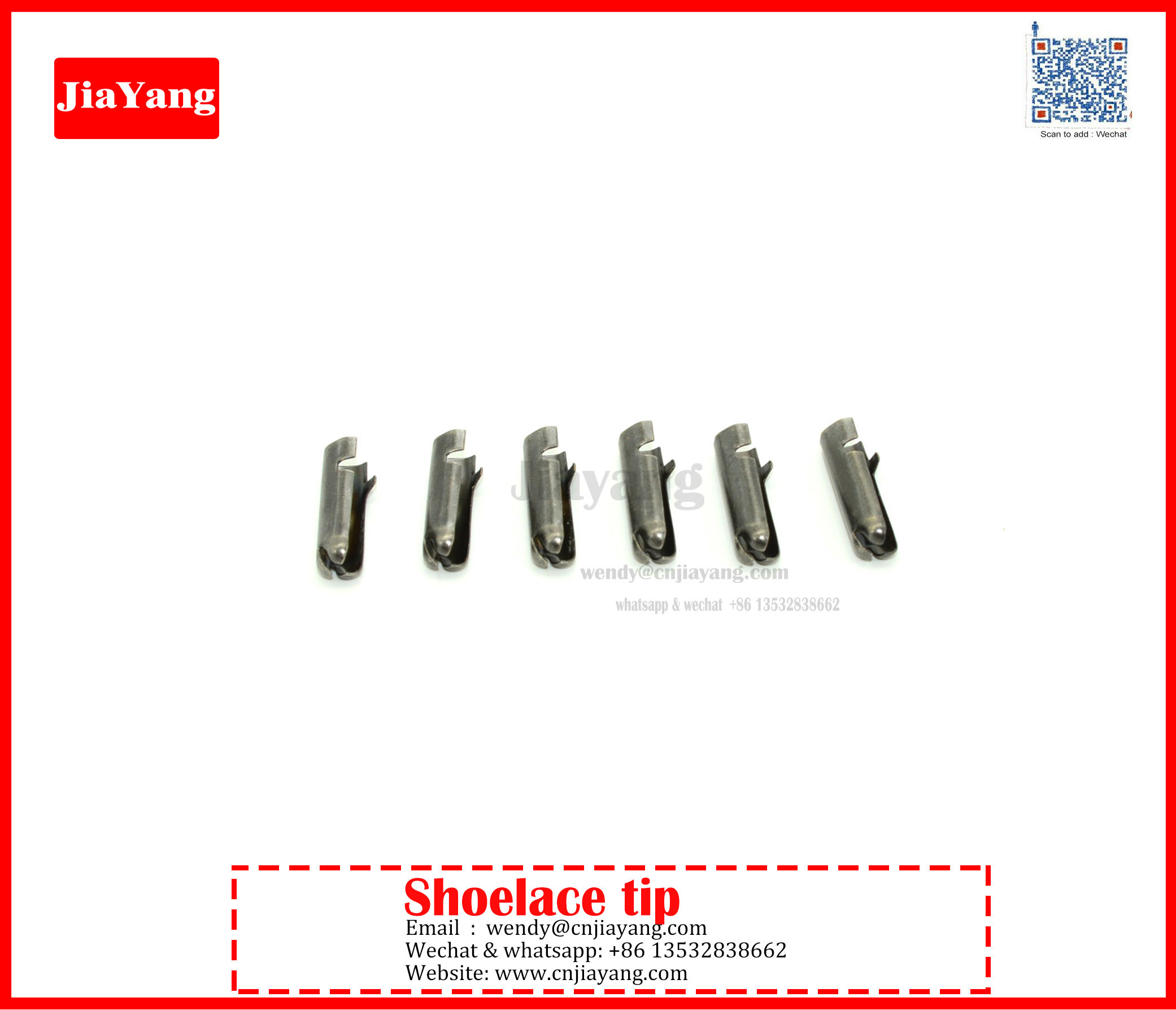 Jiayang metal aglet for end of shoelace drawstring garment