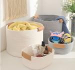 OEM Home Center Decoration Easter Woven Big Blue Cotton Rope Baby Storage
