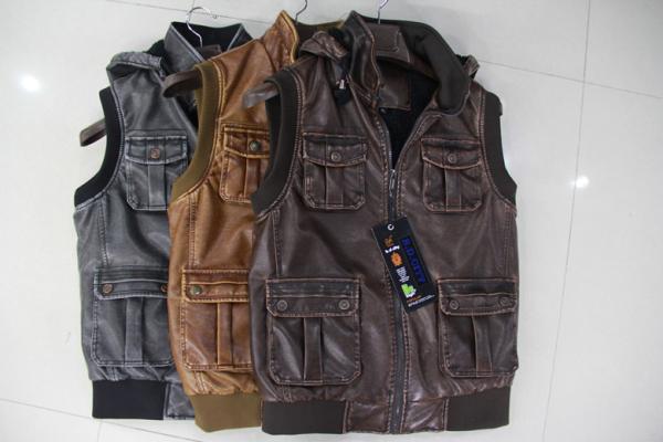 Buy cheap 3306 Men's PU vest jacket coat from wholesalers