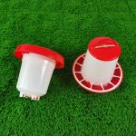 Buy cheap Modern Cylinder Red White Automatic Chicken Feeder Dispenser For Chickens from wholesalers