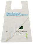 100%Biodegradable and Compostable T-shirt Bags/vest carrier PE plastic bag, vest